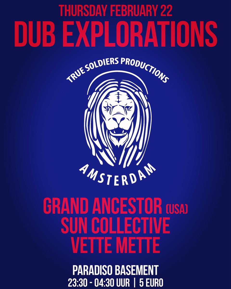 Tonight #DubEcploration in session! <a href="/ParadisoAdam/">Paradiso Amsterdam</a> <a href="/GrandAncestor/">Grand Ancestor</a> <a href="/Bassculture_NL/">Bassculture.nl</a> #SunCollective
