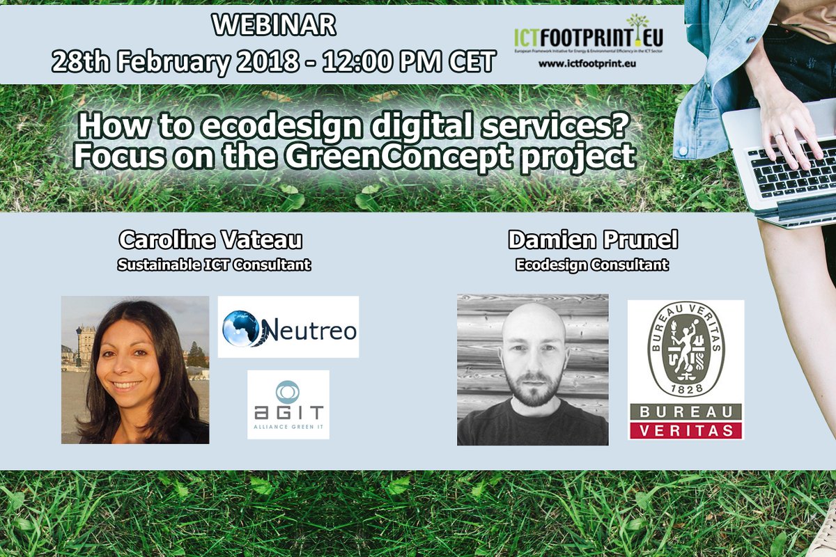 Free #webinar 28/02 12PM CET <a href="/CarolineVateau/">VATEAU Caroline</a> <a href="/neutreo/">NEUTREO</a> and #DamienPrunel from @_BureauVeritas will explain how to #ecodesign a #digitalservice based on the white paper from @AllianceGreenIT REGISTER HERE ow.ly/i1YE30iefq0 #greenict #ewaste #sustainableit #greendatacenter