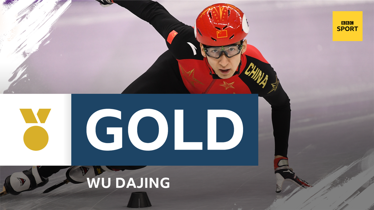 BBCSport's tweet photo. He's broken his own world record! 👏  

It's gold for China's Wu Dajing! 🏅🇨🇳 

He wins the men's 500m short track speed skating final and claims China's first gold in #Pyeongchang2018 

https://t.co/KUZJiAzBFO
#bbcolympics https://t.co/OgemprBeCf