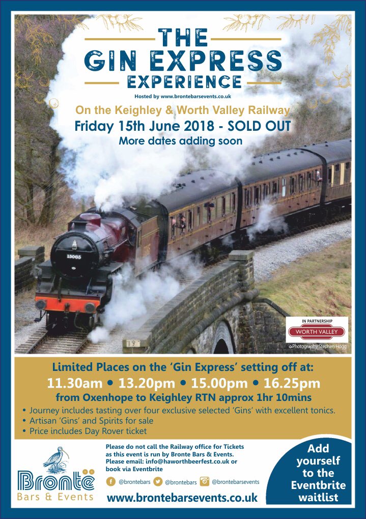 haworthbeerfest's tweet photo. @brontebars @WorthValley @WorthValleyMag @Welcome2Yorks  @spiritsofbronte  You ready for the ‘Gin Express Train’ #ginexpress https://t.co/UfahMuBTUt