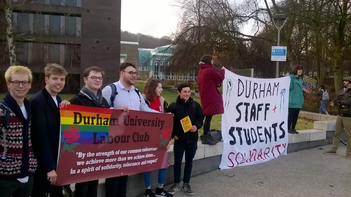 Durham students supporting the Durham UCU pickets morning