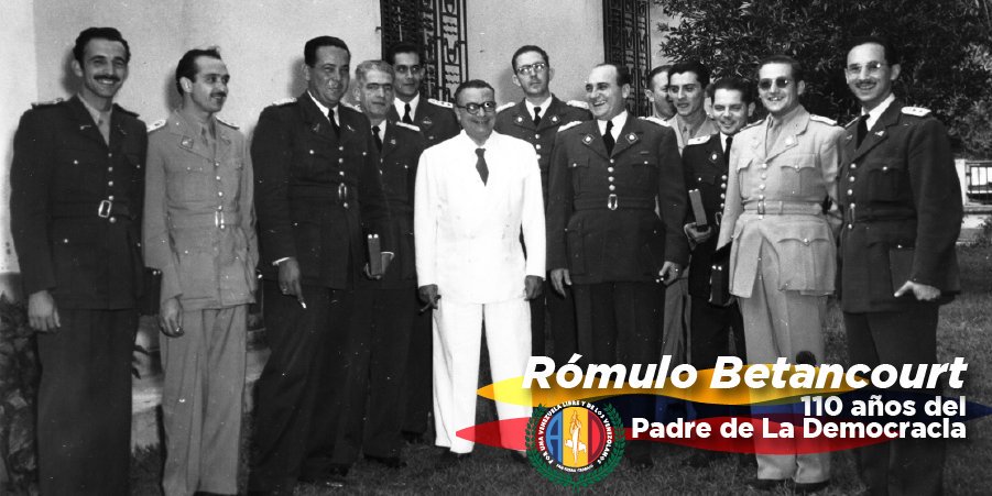 ADemocratica's tweet photo. Sin importar cuántos exilios y persecuciones, Rómulo Betancourt dio todo para que caudillismo militar se acabará, fueron años difíciles, pero lo logró, así como también nosotros lo haremos en este tiempo #RomuloPadreDeLaDemocracia https://t.co/uQIjavAcx0