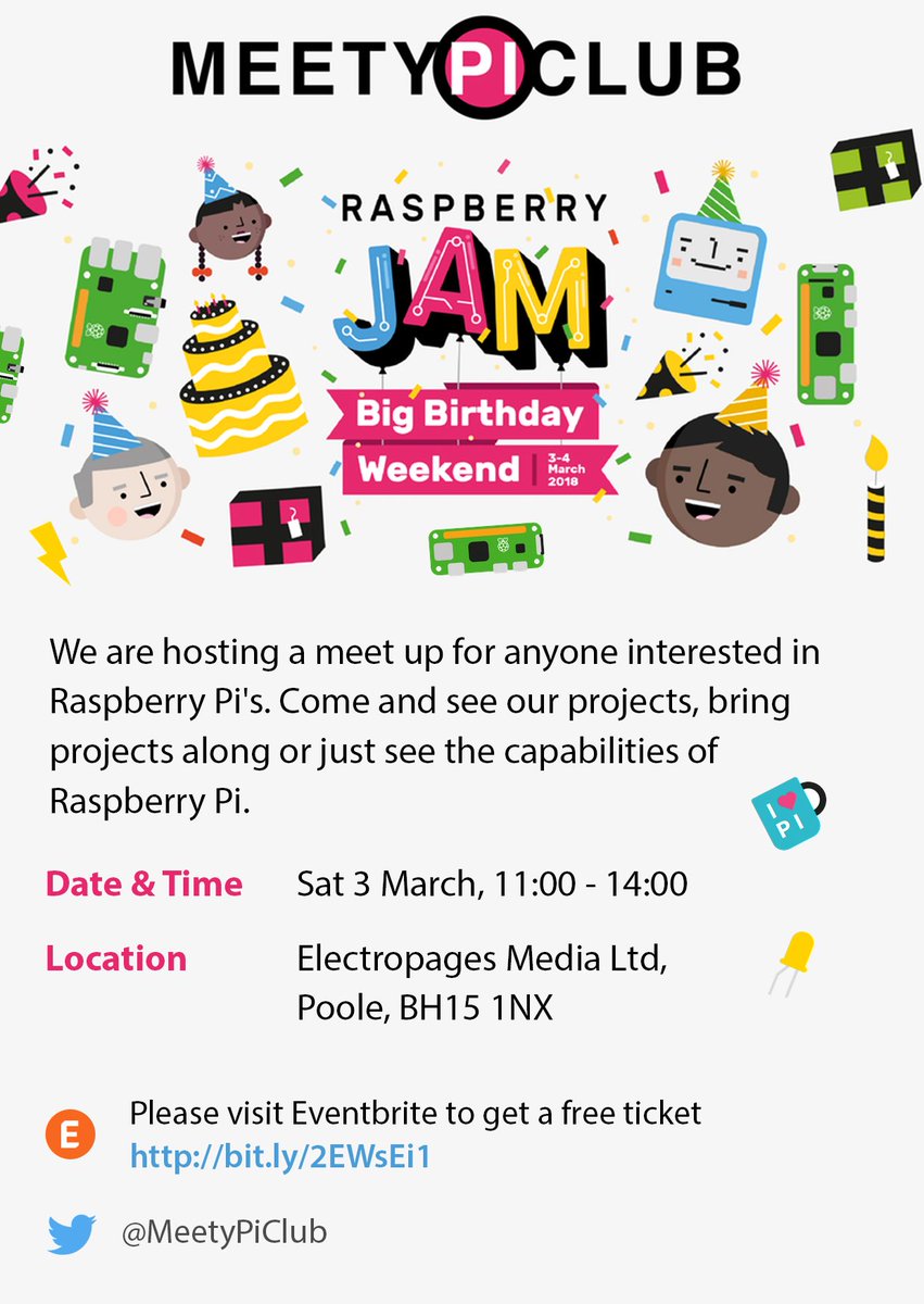 Maker_Hangouts's tweet photo. @TobyPestridge Hi, We are celebrating the @Raspberry_Pi Big Birthday Weekend at the @ZetaAgency office on March 3rd. If you know any makers who'd be interested, please come along to discuss ideas &amp; share projects. Please share the link to your followers! https://t.co/Hfr9WC4UAz https://t.co/bgqiv0ifuw