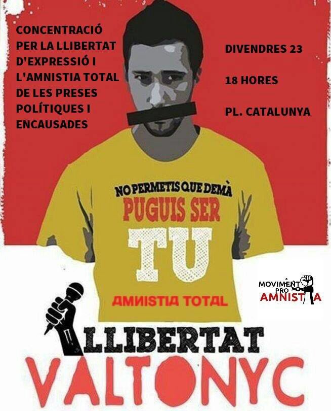 MUY IMPORTANTE

- Manifestación por <a href="/valtonyc/">-</a> mañana viernes a las 18:00 en Pl. Catalunya.

- Asamblea #NoCallarem en BCN el sábado a las 16:30. Confirma tu asistencia escribiendo a nocallarembarcelona@gmail.com

RT, si us Plau! <a href="/FrentePop/">Sindicatos de Músicas</a> <a href="/ateneu9b/">AteneuPopular9Barris</a> <a href="/AquienDefiende/">DqD</a> <a href="/paullonch/">Pau Llonch Méndez</a>