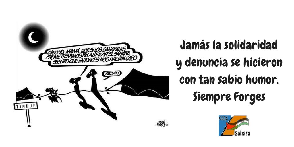 CEASsahara's tweet photo. Ha fallecido Antonio Fraguas de Pablo, más conocido como Forges. Siempre apoyó y firmó todas las declaraciones que le pedimos y participó en actos de solidaridad con el Pueblo Saharaui. ¡¡Que la tierra del desierto te sea leve amigo!! ¡¡Siempre Forges!! https://t.co/wSCj0gu5GX