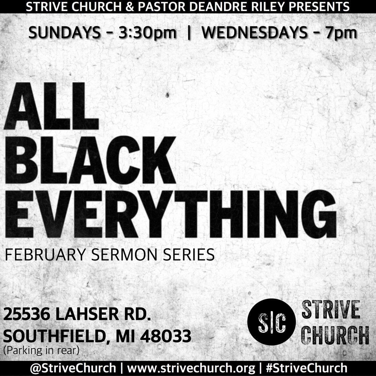 StriveChurch's tweet photo. This series has provided both historical and spiritual insight for life application. Join us Sunday at 3:30 for pt. 5. Don't miss it. 
#StriveChurch #iStrive #AllBlackEverything https://t.co/gNDwcWIKb7