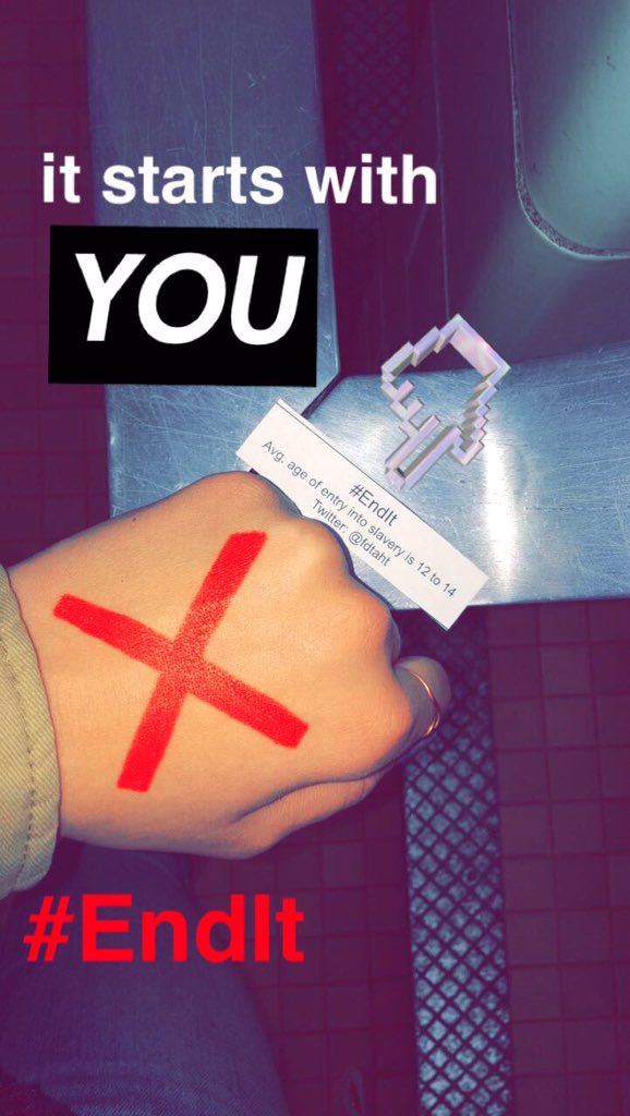 fdtaht's tweet photo. TODAY is the #EndItMovement ‼️ did you know that the average age of entry into slavery is 12-14, and there are 40+ million slaves worldwide? It all starts with YOU! You can help #EndIt ❌ https://t.co/h6TwuZHHvL