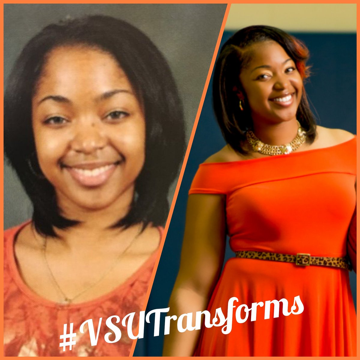 CStarr_04's tweet photo. From my freshman year at VSU in 2009 to the present, I have transformed a lot thanks to my alma mater! From Woo Woo to Woo Woo Coach, Mass Comm Student to Asst. Sports Information Director, Timid to Fearless! #VSUTransforms #iLookTheSame #LetTheSuccessContinue https://t.co/aggyzeRzPL