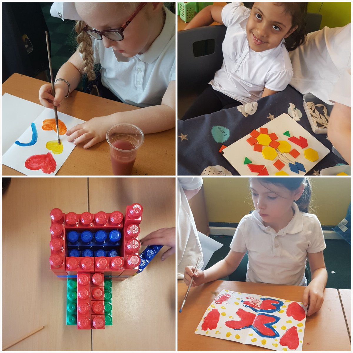 p12langlees's tweet photo. We were learning how to make symmetrical patterns today #painting #lego #smartboardgame #tiling #grids #activelearning #outermaths https://t.co/Ka6d0YrztY
