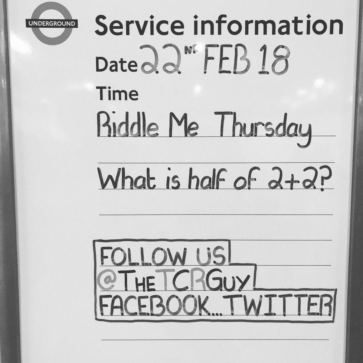 THETCRGUY's tweet photo. PLEASE PRIVATE MSG THE ANSWER #RiddleMeThursday #TubeRiddle #Riddles #TubeStation #TCRStation #Weekday #Thursday #TCR #TottenhamCourtRoad #TottenhamCourtRoadStation #LondonUnderground #Underground #London #NorthernLine #CentralLine #Half #Two #PlusTwo https://t.co/pl1XLkxT7Q
