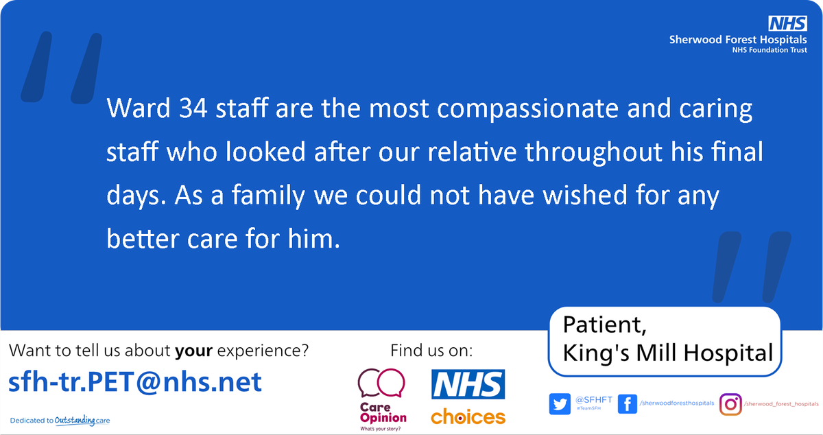 SFHFT's tweet photo. Thanks to everyone who feeds back on your experiences at our hospitals.  We're pleased that this family felt they had good care from Ward 34. #TeamSFH https://t.co/KswLWeT2oc