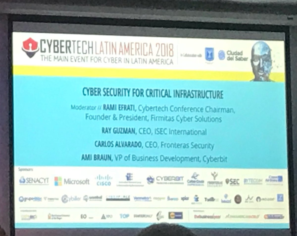 G3ek_314's tweet image. Great panel about #cybersecurity at the #CyberTechLATAM at .@CiudaddelSaber .@IsraelinPanama
