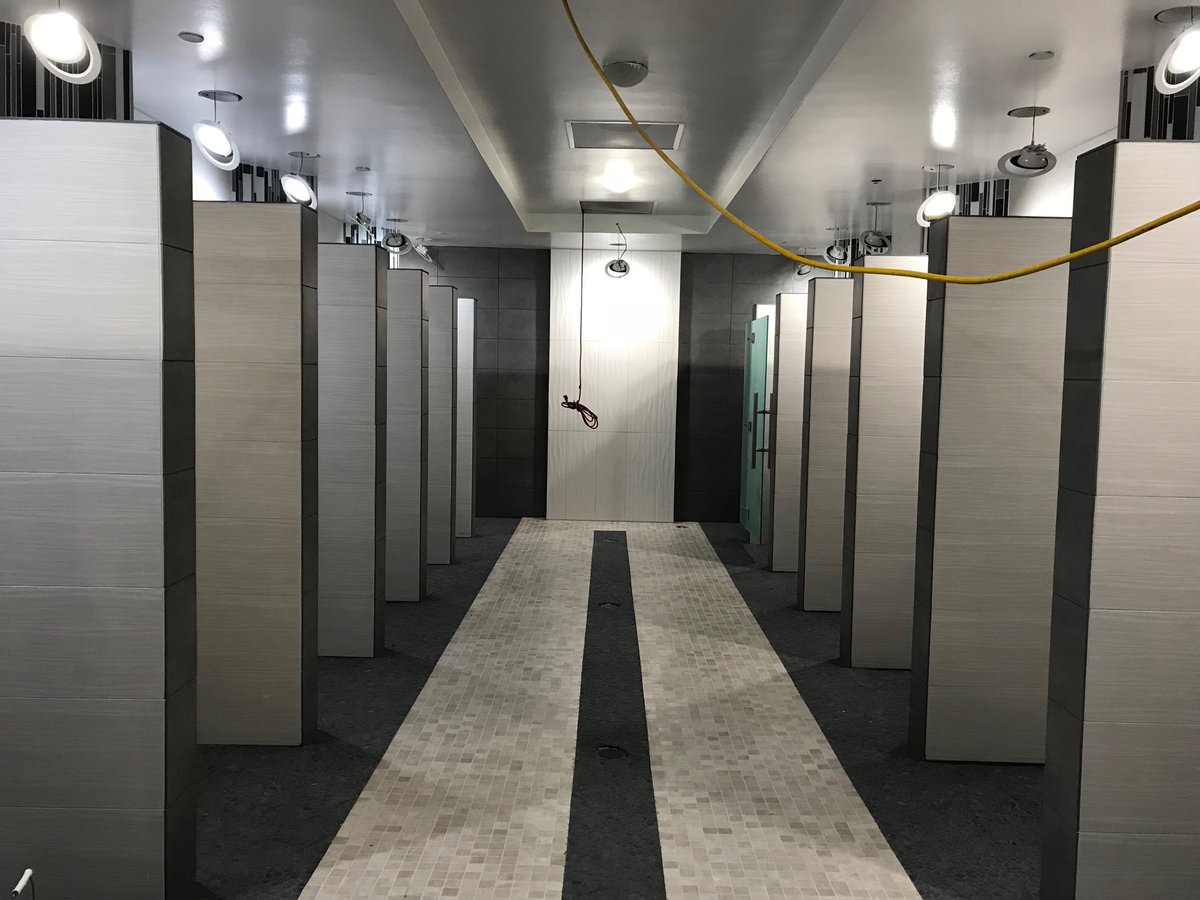MattGugs's tweet photo. In the final stages of shower remodel @ClubSportPls, still have lots of finishing work but on track to open later next week. https://t.co/uFEVeUZhJr
