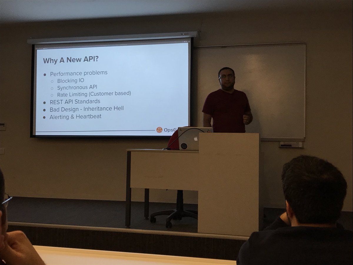srhtcn's tweet photo. Today @OmerOzkan_ is talking about why and how @OpsGenie used #SpringFramework to build its new Rest API in İstanbul 
@IstanbulCoders @SpringMeetupIst @springcentral https://t.co/p1n7mumDo7