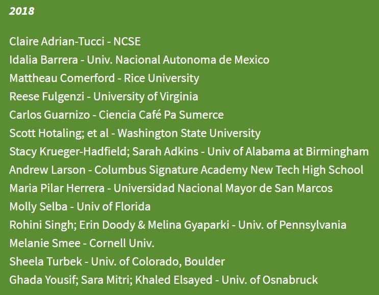 Congratulations to the 14 projects that received funding from SSE's small grants program! This program funds a wide range of local and regional educational outreach activities to promote the public understanding of evolutionary biology. Learn more here: goo.gl/Um4Mv2