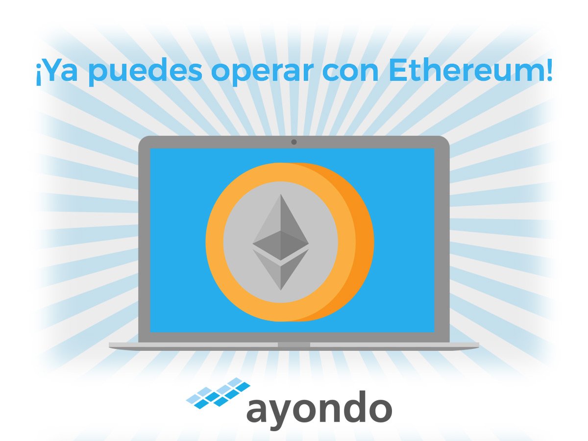Nos complace informarte que ya puedes operar con #Ethereum tanto desde TradeHub como desde WeTrade! Accede a ayondo para saber más sobre la operativa con criptomonedas tanto con Spreadbet como con CFDs.

Tu capital está en riesgo