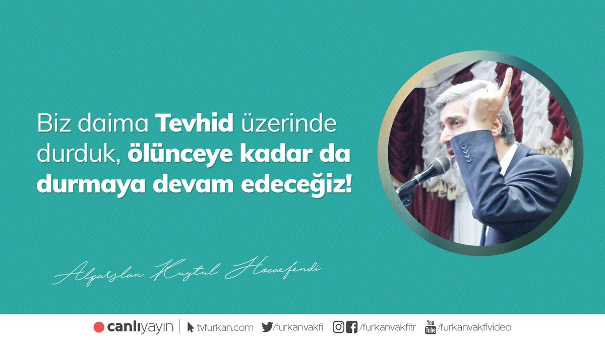 Biz daima Tevhid üzerinde durduk, ölünceye kadar da Tevhid üzerinde durmaya devam edeceğiz!

#Davamız