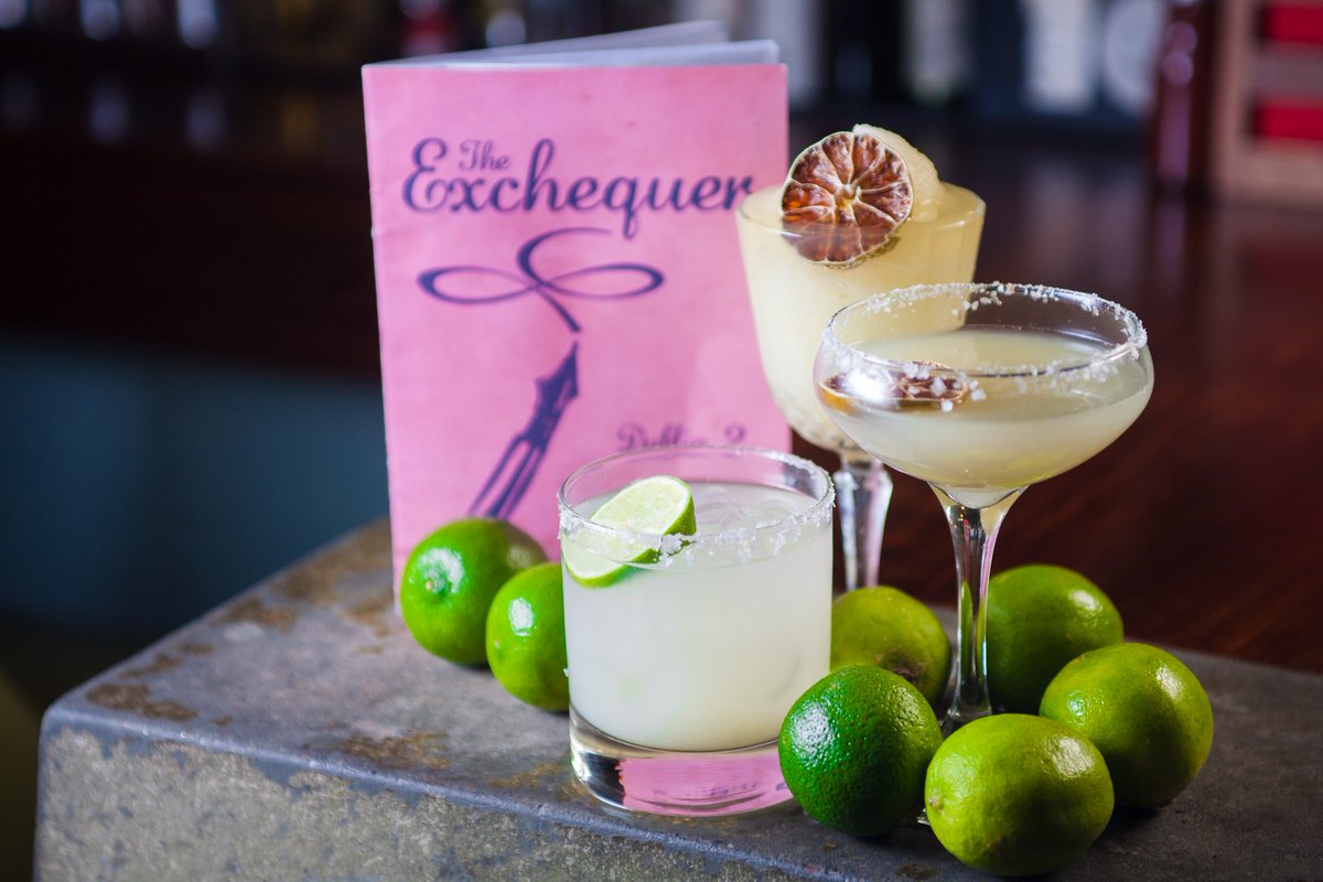 theexchequer's tweet photo. To celebrate Margarita day, we're selling our house frozen Margarita for €9!  If you're looking for the old reliable then we've got you covered with classic and Tommy's margaritas for €12.

#TheExchequer #MargaritaDay https://t.co/r79bkZ38j3