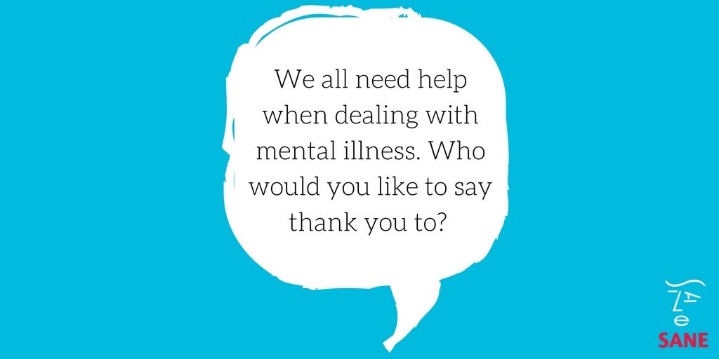 CharitySANE's tweet photo. Today is a chance to say thanks to all those who help and support people with #mentalhealth problems. #thankfulthursday https://t.co/7TRqfyk4P9