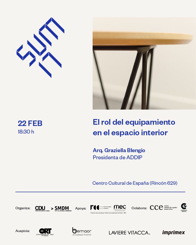 CDU_uruguay's tweet photo. HOY! te esperamos en el #CCEMontevideo para conversar con Graziella Blengio, presidenta de #ADDIP sobre #diseñodeinteriores. Aprovechá a recorrer la muestra que finaliza este viernes! https://t.co/jfzw8lqWMr