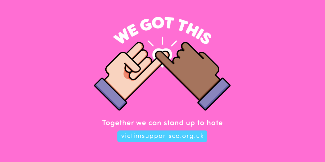 VSScotland's tweet photo. For #EuropeanDayForVictimsofCrime we are launching the #WeGotThisScot campaign, asking everyone to support each other to challenge hate crime. Look out for top tips coming soon! https://t.co/gfyupduMUP