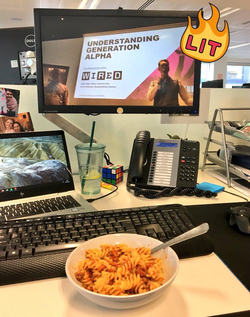 LaviniaHaane's tweet photo. Today‘s lunch break: Pasta and watching dream team @fhohenauer & @adrt67 taking the stage at #48fwrd. #HWalpha #HWlimitless https://t.co/2woEWLYTc4 https://t.co/5vmlEpmXgj