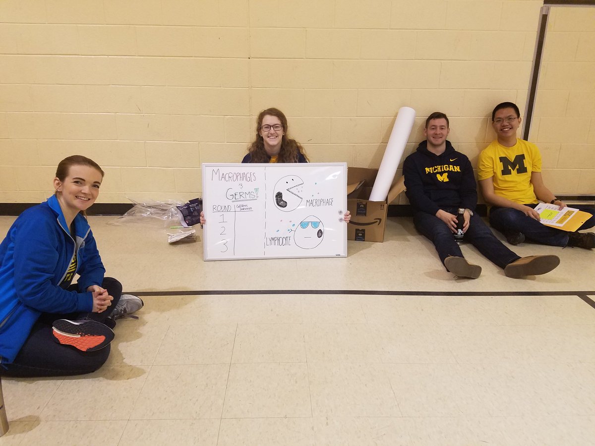 Getting ready for another day of teaching 4th graders about physiology with @PhDplz! We play "macrophages and germs" to teach about the immune system. medicine.umich.edu/dept/molecular… 

#SEEK #outreach <a href="/UMichResearch/">Michigan Research</a> <a href="/umichmedicine/">Michigan Medicine</a>