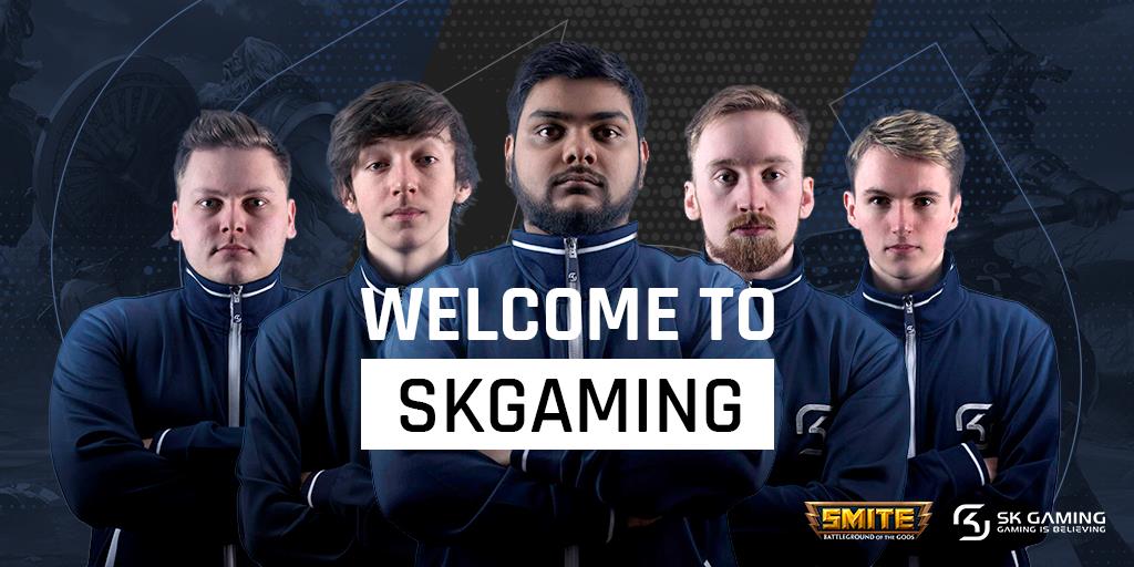 SKGaming's tweet photo. We’re excited to make our return to @SmitePro! Welcome our brand new SMITE team along with a familiar face from the past.

Estamos entusiasmados pelo nosso regresso ao @SmitePro! Por favor deem as boas-vindas à nossa nova equipa de SMITE

#RUNSKG #VAMOSSK

https://t.co/biNbf49LCb https://t.co/8KssURuHVb