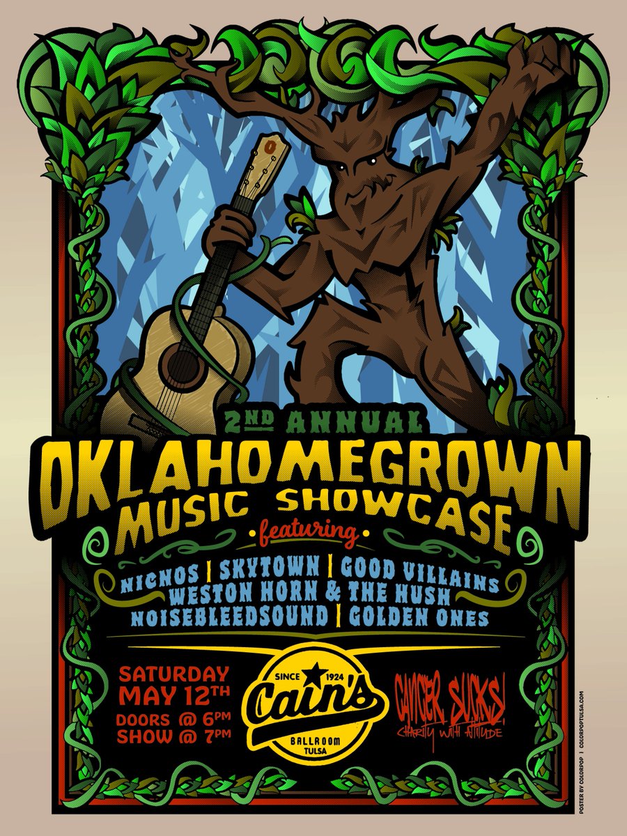 May 12th, 2018!  Make plans to attend the 2nd Annual OklaHomeGrown Music Showcase at the historic Cain's Ballroom in Tulsa OK!!  Visit   OklaHomeGrown.co for more details!