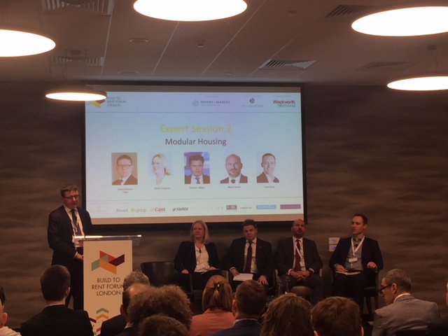 ws_prs's tweet photo. What part does off-site manufacture play in Housing Growth? James Duncan investigates, chairing the Expert session on Modular Housing at today's Build to Rent Forum. #BTRLon18 @MoversShakersUK #ukhousing https://t.co/llnDJG5xpu