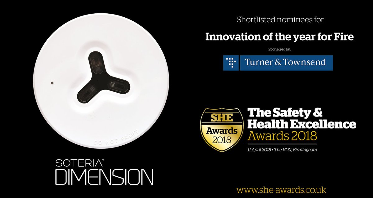 ApolloFireEMEA's tweet photo. We are proud to have been shortlisted in @FSMatters_Mag's Fire Innovation of the Year category, for our chamberless SOTERIA Dimension detector: https://t.co/sxyfmej9YB https://t.co/2Ds0HcNDEe