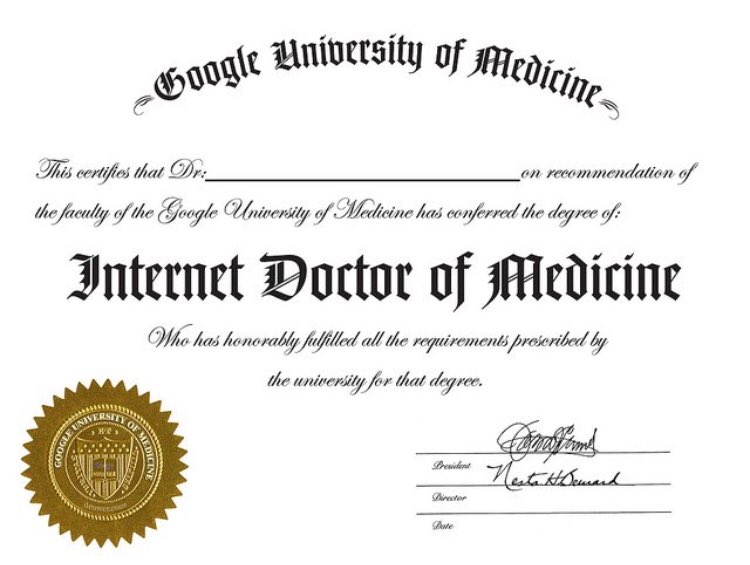 NeilFlochMD's tweet photo. When it comes to #diet and #nutrition - most everyone has this degree and feels it is equal to a #medical degree @CarlosCgalvani https://t.co/OhorE795Se