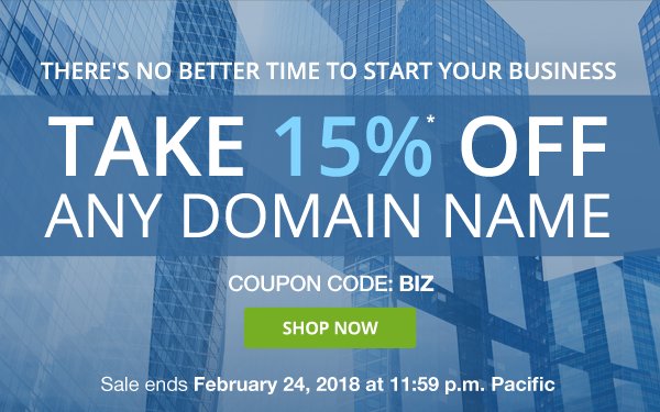 Your dream #domain name is waiting and it's on sale! Visit Dotster.com and use #coupon code BIZ to save 15% on new domain name registrations. Exclusions apply,