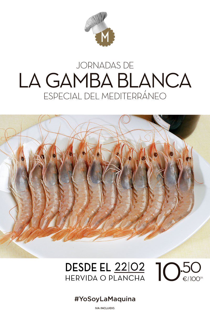 Esta vez no pedimos perdón por 'meter la gamba'... esta vez la DISFRUTAMOS! Hoy empiezan nuestras Jornadas de la Gamba Blanca del Mediterráneo. Ven a probarlas!!! #GrupoLaMaquina