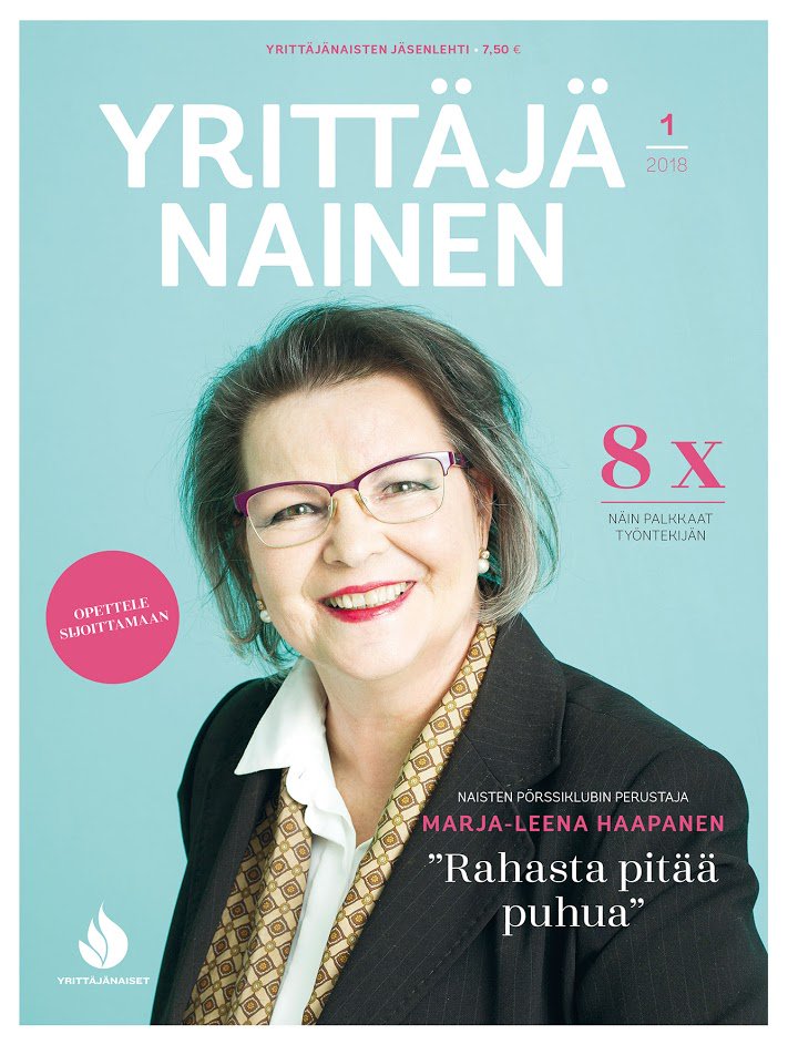 Vuoden 2018 ensimmäinen Yrittäjänainen-lehti on ilmestynyt. Lehden kannessa on Naisten Pörssiklubin perustaja Marja-Leena Haapanen. Lue koko lehti tästä:   portfolio-web.ess.fi/www/Yrittajana…