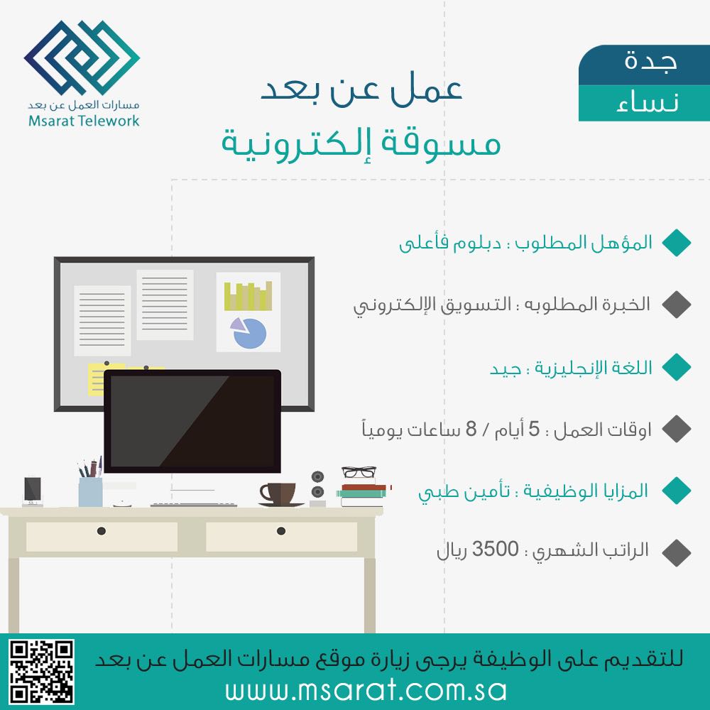 وظائف نسائية عن بعد في كل المناطق السعودية