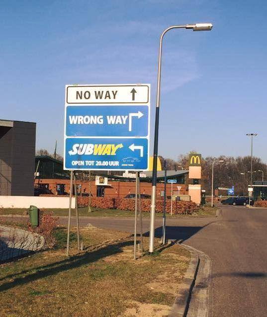wrightmarvin2's tweet photo. "No way - Wrong Way" by SUBWAY - Join the Future of Marketing: https://t.co/oWFFo57Ppl #Ads #Advertising #DigitalMarketing #GrowthHacking https://t.co/cjZGmpLNXW