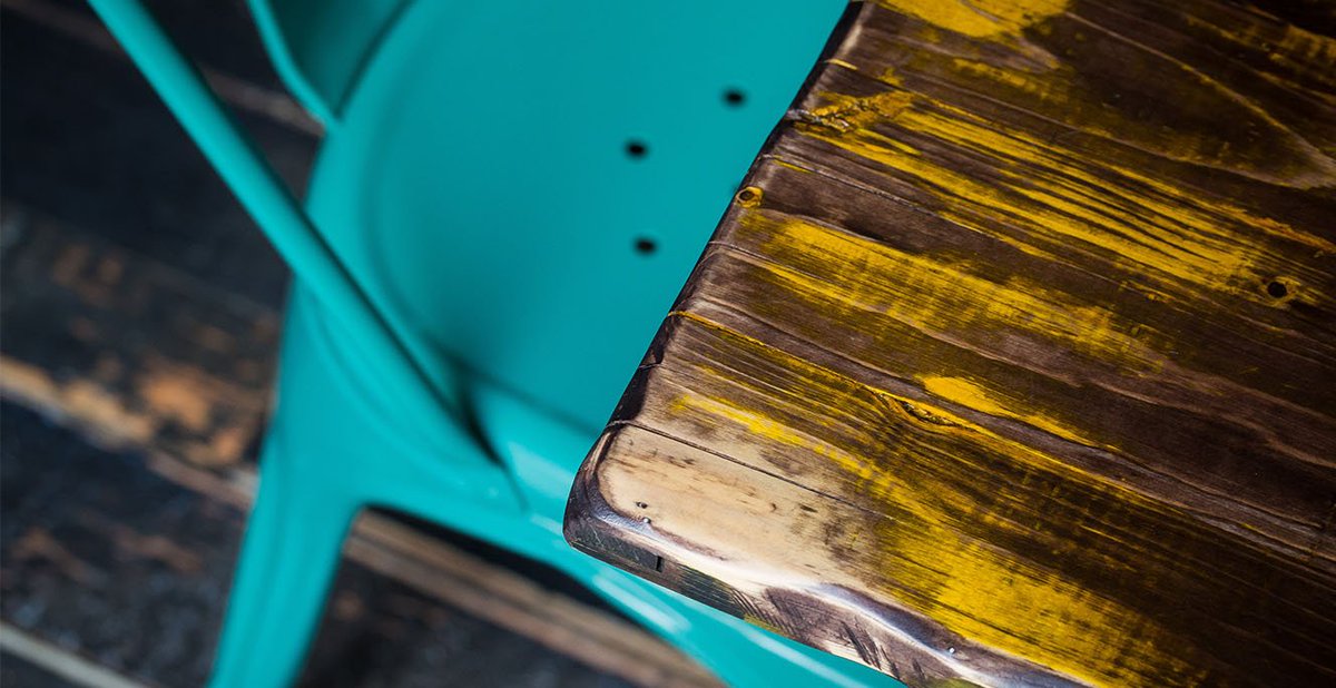 UHSGroup's tweet photo. Industrial colour at @theromehello, featuring our Fero Chair - https://t.co/8z4kMIM3ri #Industrial #Teal #BarFurniture #IndustrialFurniture https://t.co/tLizWTvYdz