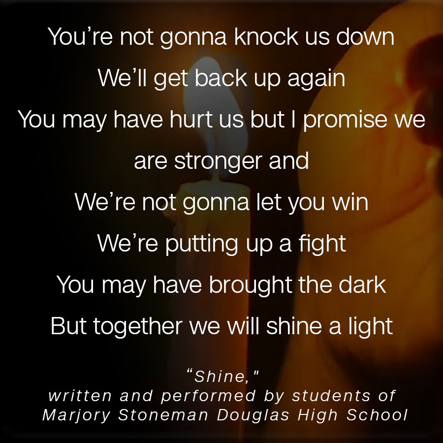 Cnn On Twitter These Lyrics Are From Shine A Song Written By