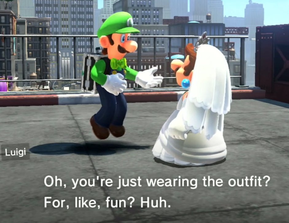 21. Look at Luigi not judging Mario and his outfit and how he respects his ...