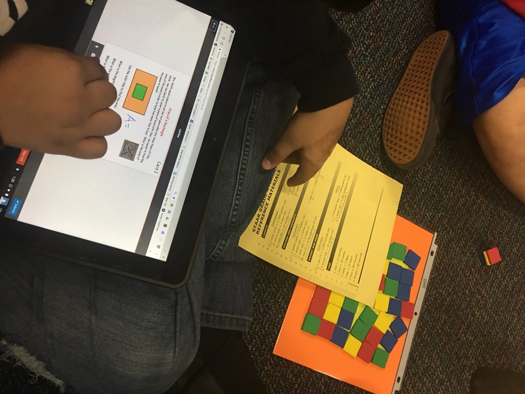 Learning about perimeter and area with color tiles and @ClassFlow. A winning combination! <a href="/cfisdmath/">CFISD Math</a> <a href="/dmk10211/">daryndaklein</a> @lauratxrose <a href="/Promethean/">Promethean</a> #4thgrade