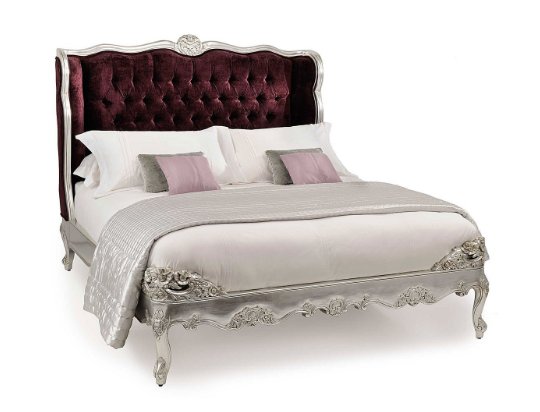 Cristal French Silver Leaf Button Bed - From Crown French Furniture periodideas.com/cristal-french…