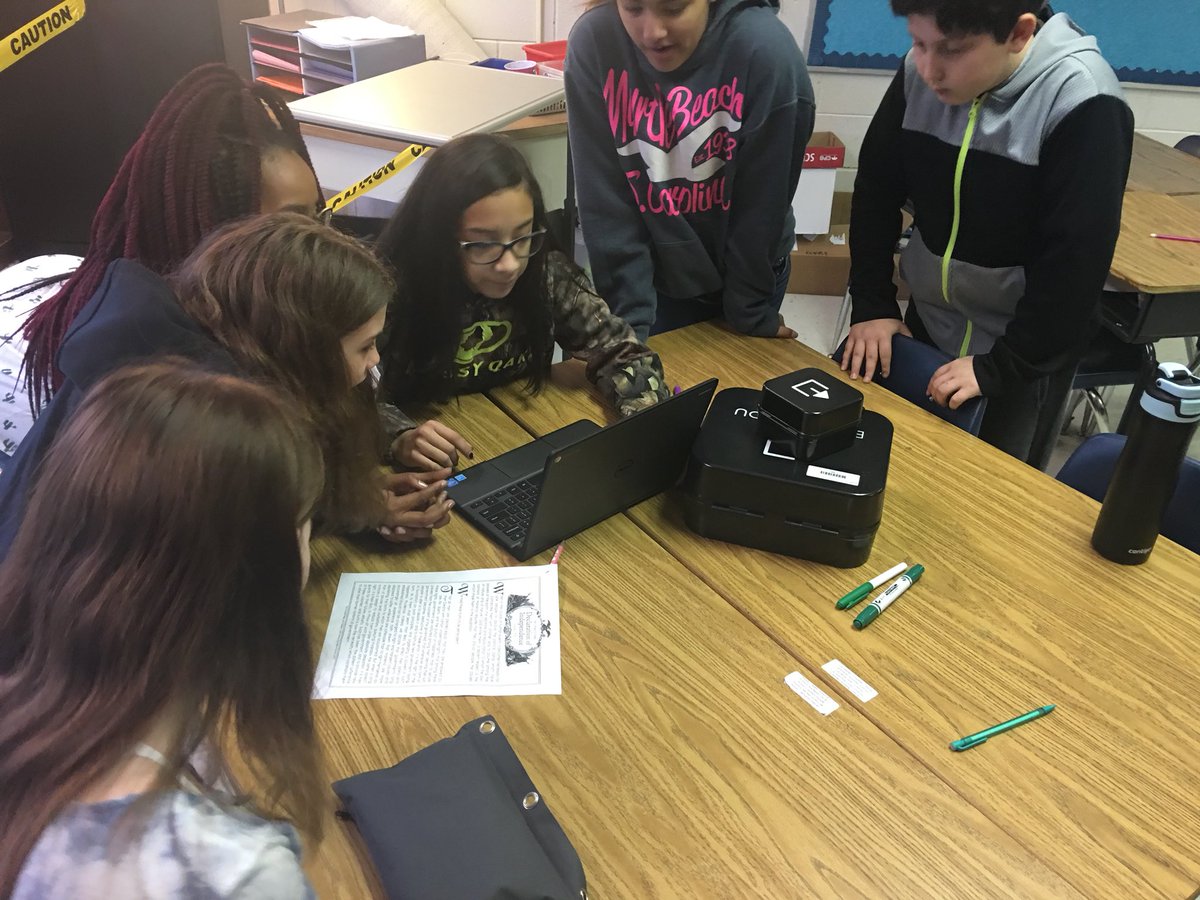 powhatanms's tweet photo. This Sixth grade history class is solving historical mysteries to get the Breakout box open— stay tuned to see what’s inside🤔#DL421 #PEFGrant #onetribe https://t.co/x1hgWc3ycd