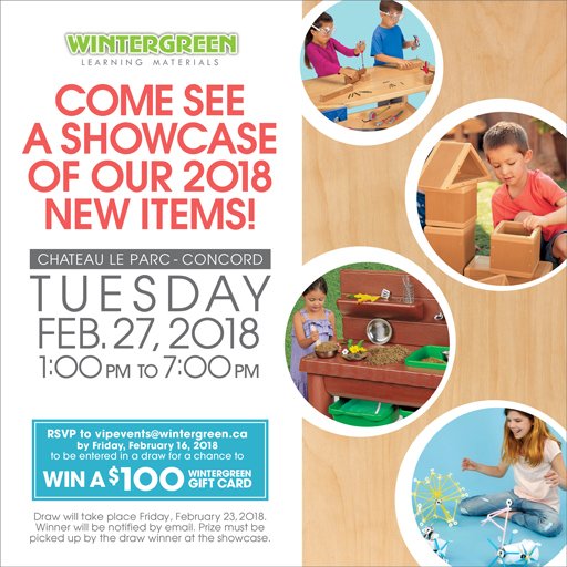 #GTA teachers! In case you missed it, our partners at <a href="/WintergreenLM/">Wintergreen Learning</a> are having a showcase event next week for their 2018 items and you can enter to win a $100 gift card! RSVP at vipevents@wintergreen.ca.