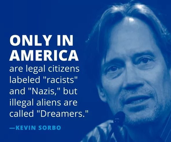 Chicago1Ray's tweet photo. Only in America are legal citizens labeled "Racists " &amp; " Nazis " but #IllegalAliens are called "Dreamers"
#KevinSorbo ✔

DemocRATs must be accountable for the pain families have to endure as a result of their Support of [Open Borders] 

#BuildTheWall ✔

#EndSanctuaryCities ✔ https://t.co/76ZsPNRqF4