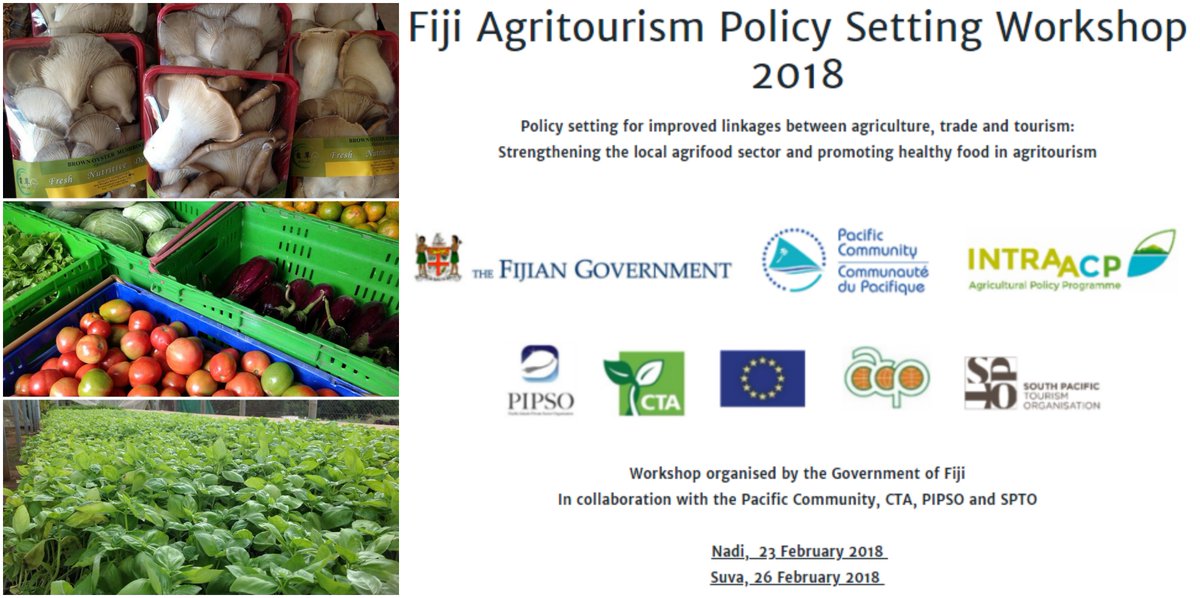 Chefs4Dev's tweet photo. Linking Agriculture &amp; Tourism in Fiji: A two-day workshop bringing together Fiji’s tourism and agriculture sectors will be held on 23rd (Nadi) and 26th (Suva) of February, organised by @FijiRepublic,@spc_cps,@CTAflash,@PIPSOpacific,@SthPacTourism 
🇫🇯➡️https://t.co/KT2CQLhpbu https://t.co/VCrTMiU4H5