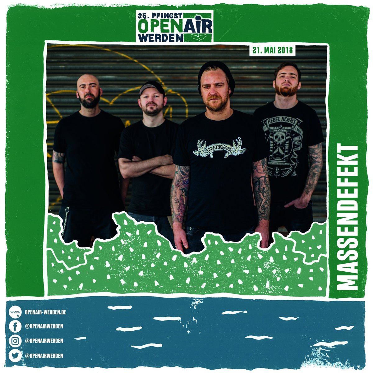 openairwerden's tweet photo. Wir lassen die erste Katze aus dem Sack! Freut euch auf unseren Headliner, die   Niederrhein-Rocker @_Massendefekt_ , beim Pfingst Open Air Werden 2018 auf der Hauptbühne!

#poaw2018 #massendefekt #band #headliner #hauptbühne #umsonstunddraußen #pfingstmontag https://t.co/8CaDxw1HCH