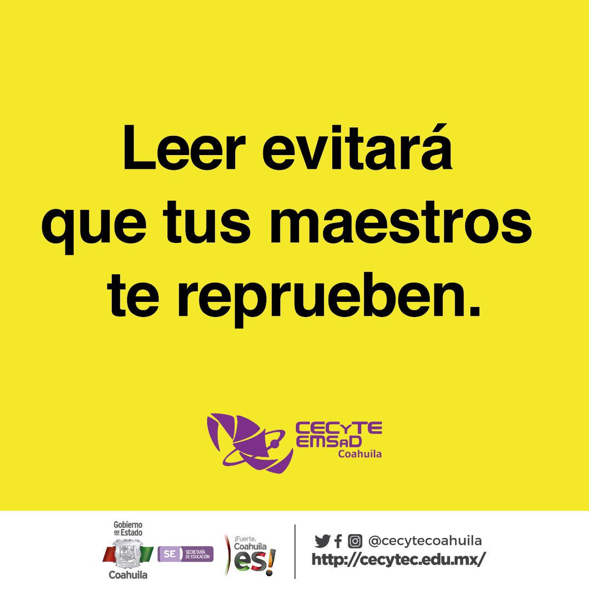 📚 ¿Listos para nuestra Jornada de Lectura #LeyendoEnCECyTEC? 

¡Mucho éxito a nuestros 87 planteles! 

#SomosCECyTEC #FuerteCoahuilaEs