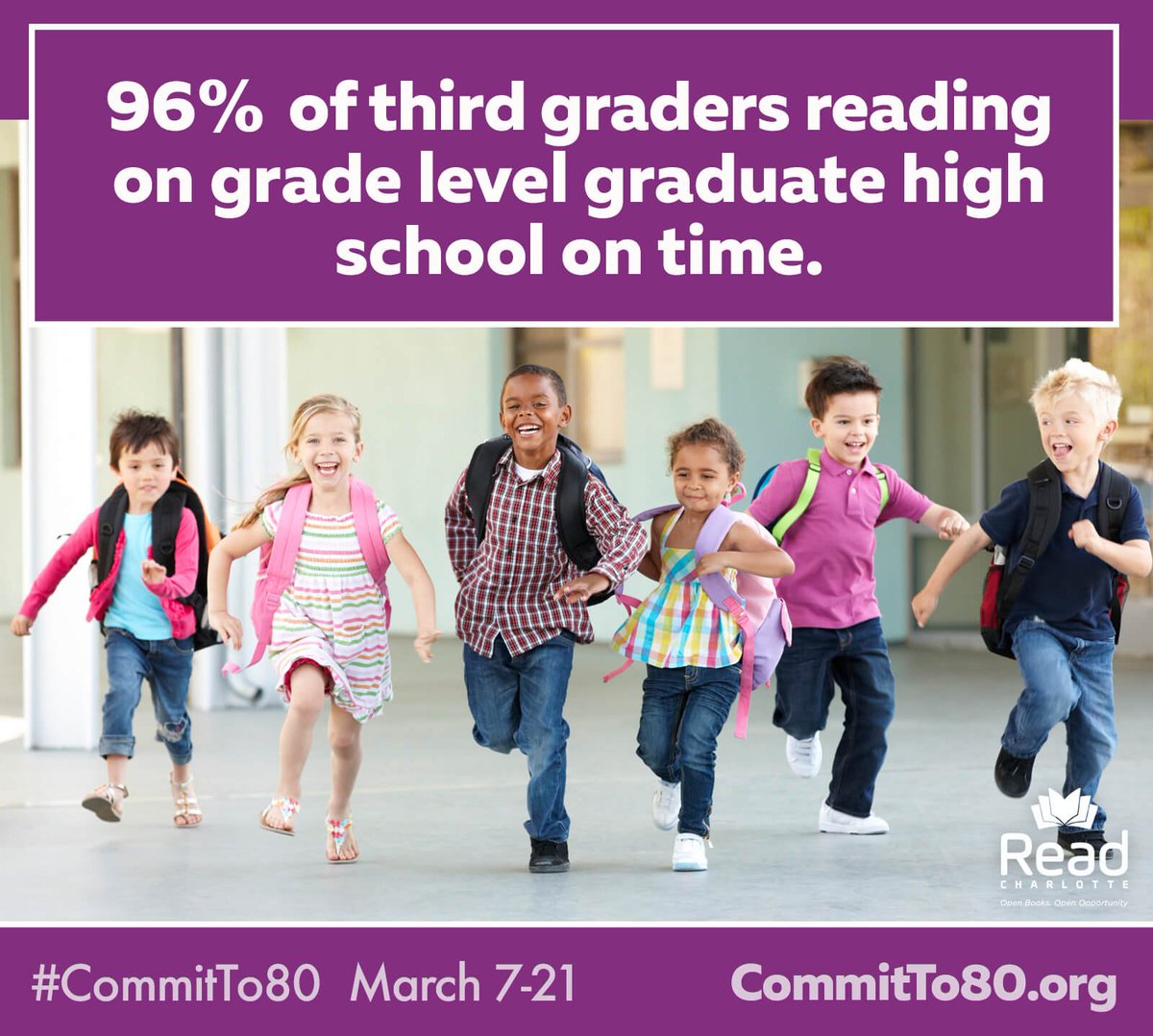 _RWCI's tweet image. Let&apos;s all help grow strong readers in Mecklenburg County. #CommitTo80 with us, March 7-21.  #ReadCLT