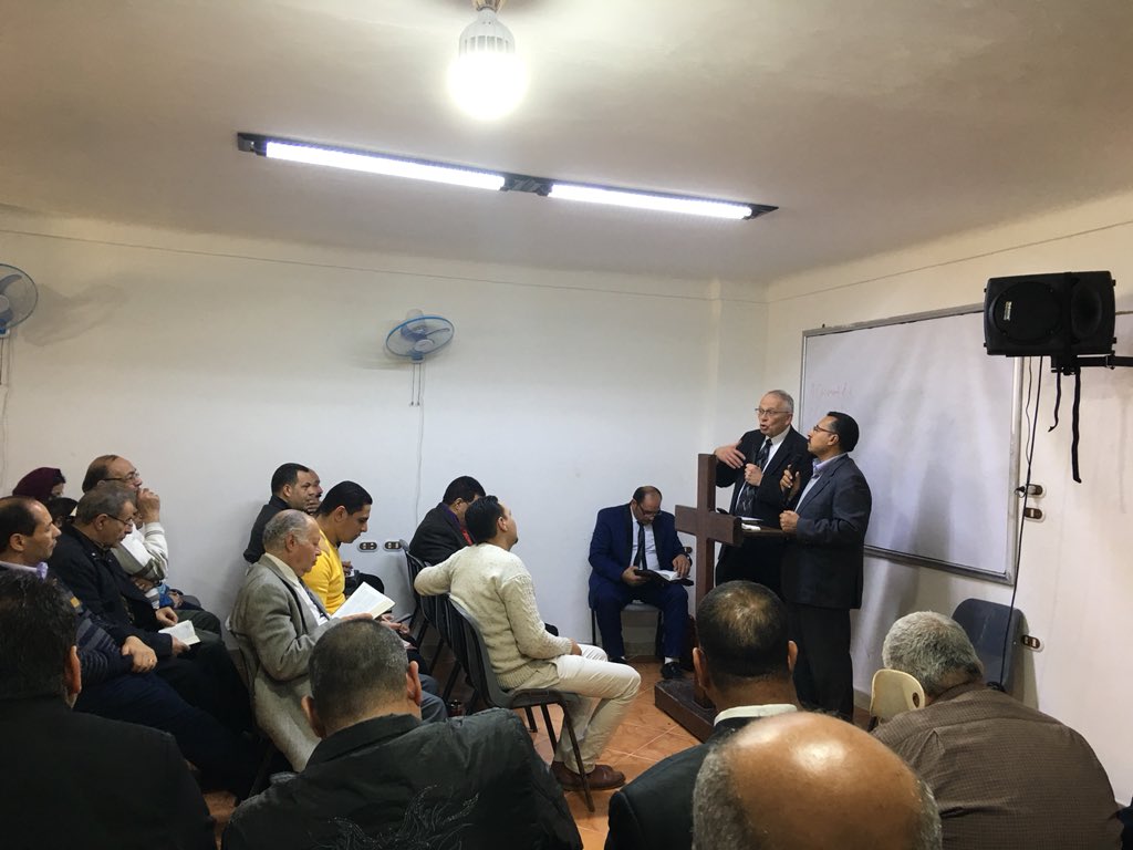 JohnWilkerson2's tweet image. Some of the pastors here in Egypt as we gathered for a group picture after teaching for our third day. Beautiful testimonies represented in the lives of our brothers in Christ.  The church building also pictured.